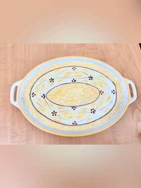 temptations bakeware presentable ovenware old world yellow Tara serving tea tray